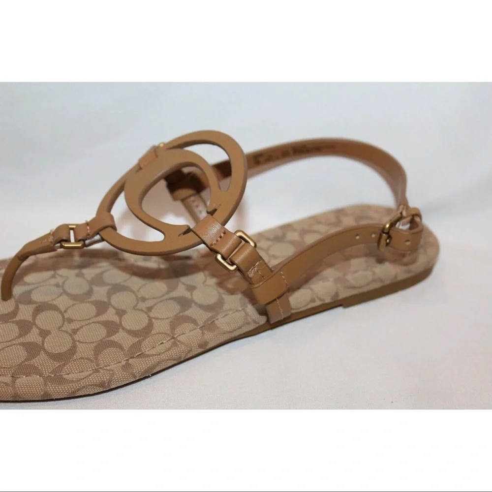Coach Authentic Brown Logo Sandals for Women - Picture 4 of 7